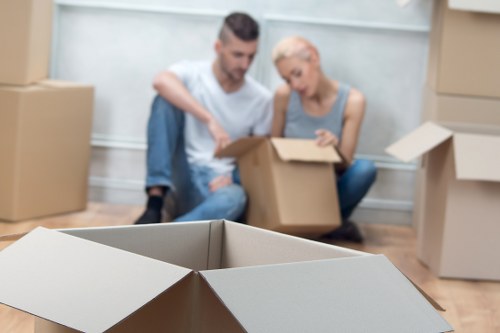 Removal team preparing furniture for house removals in Lewisham