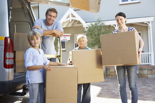 Furniture and boxes secured inside a Lewisham moving truck