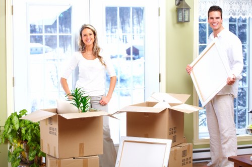 Packed boxes and labels ready for a Lewisham house move